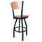 Holland Bar Stool Co 36" Blk Wrinkle Syracuse Swivel Bar Stool, Laser Engraved Back L03836BWMedMplASyrcseMedMpl - alternate 6