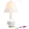 Jonathan Y Han 27" Ceramic/Iron Contemporary USB Charging LED Table Lamp, White/Brass Gold JYL6600A - alternate 13