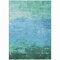 Homeroots 3' X 5' Teal Blue And Aqua Striped Washable Indoor Outdoor Area Rug 610907 - alternate 9