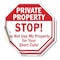 Signmission Private Property Stop! Do Not Use M, 6 inch X 6 inch, Vinyl Decal, 2PK OC-D-2PACK-6-143 - alternate 1