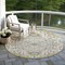 Homeroots 8' Gold Ivory And Blue Round Oriental Washable Indoor Outdoor Area Rug 596628 - alternate 6