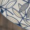 Homeroots 4' Navy Blue And Ivory Round Botanical Leaves Indoor Outdoor Area Rug 546640 - alternate 9