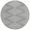 Homeroots 8' Gray And Ivory Round Geometric Washable Indoor Outdoor Area Rug 598576 - alternate 7