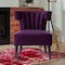 Homeroots 30" Purple And Black Velvet Tufted Wingback Chair 533884 - alternate 9