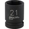 Channellock 1/2'' Drive 21 mm 6-Point Shallow Metric Impact Socket 315559 - alternate 1