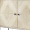 Homeroots 36in Cream and Gray Solid Wood and Iron Carved Geometric Accent Cabinet With Two Doors 611060 - alternate 4