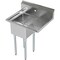 Amgood 29 in. x 22 in. Stainless Steel One Compartment Sink with 16 in. x 14 in. Bowl and 12 in. Right  Drainboard AMG SINK S1C-141611-12R-NF-Z - alternate 9