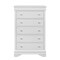 Homeroots 31" Metallic White Solid Wood Five Drawer Chest 478645 - alternate 1