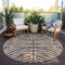 Homeroots 8' Brown And Beige Round Animal Print Washable Indoor Outdoor Area Rug 600596 - alternate 9
