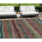 Homeroots 8' X 10' Black Green And Gold Striped Washable Indoor Outdoor Area Rug 588241 - alternate 1