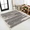 Jonathan Y Khalil Modern Berber Stripe Cream/Black 3 ft Square Area Rug MOH207A-3SQ - alternate 1