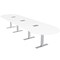 Skutchi Designs 16ft Conference Table With Power Unit | 16 Person Modular Racetrack Meeting Table | Harmony Series HAR-RAC-48X192-T-W960-ESIL - alternate 1