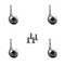 Service Caster 2 Inch Bright Chrome Metal Ball Caster - Grip Neck Stem - SCC, 4PK SCC-GN01S20-DCS-BC-4 - alternate 1
