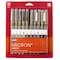 Sakura Pigma Micron Pens, Black & Grays, Assorted Sizes, 10-Piece Set, Blister Card 50166 - alternate 1