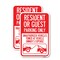 Signmission Parking Restriction Sign Resident or Guest Parking Only, 12'' X 18'', Heavy Gauge Aluminum, 2PK A-1218-2PACK-23369 - alternate 1