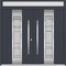 Vdomdoors Metal Double Doors Deux 1717 Gray Graphite Frosted Glass Top Transom Entry Modern Painted (W72xH80+ DEUX1717DEXD-GRE-W72xH80+12-LH-I - alternate 1