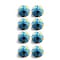 Homeroots 1.5" X 1.5" X 1.5" Blue Black And Yellow Knobs, 8PK 321656 - alternate 4