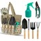 Scuddles 8-Piece Garden Tool Set with Bag, Stainless Steel Tools, Wooden Handles and Soft Poly-Cotton Gloves SCGB2 - alternate 1