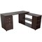 Homeroots 60" Espresso L Shape Computer Desk With Three Drawers 249808 - alternate 1