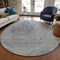 Homeroots 8' Gray Silver And Charcoal Round Abstract Washable Indoor Outdoor Area Rug 582796 - alternate 8
