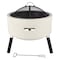 Pure Garden Outdoor Fire Pit 21 in Round Faux Concrete Firepit Wood Burning Fire Pit w/ Accessories 50-LG1477 - alternate 1
