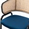 Leisuremod Ervilla Dining Chair with Stainless Steel Legs Velvet Seat and Wicker Back, Navy Blue, 4PK EC20NBU4 - alternate 9