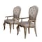 Homeroots Set of Two Tufted Beige and Taupe Upholstered Fabric And Solid Wood Dining Arm Chairs, 2PK 573399 - alternate 6