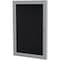 Ghent Enclosed Rubber Bulletin Board 36"x24", 1 Hinged Door, Black PA13624TR-BK - alternate 1