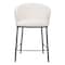 Homeroots 26" Ivory and Black Shearling and Steel Counter Height Bar Chair 555759 - alternate 9