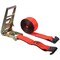 Mytee Products 3in x 30ft Ratchet Tie-Down Straps w/Flat Hooks, Ratchet Straps Red 15,000 Lbs BS RS330-R - alternate 1