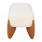 Homeroots 50in Ivory and Brown Fabric and Solid Wood Upholstered Bench 720917 - alternate 4