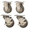 Service Caster 3 Inch Gray Polyurethane Swivel Top Plate Caster Set with 2 Brakes 2 Rigid SCC SCC-20S314-PPUB-TLB-2-R314-2 - alternate 1