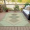 Homeroots 9' X 12' Green Gray And Taupe Geometric Washable Indoor Outdoor Area Rug 631913 - alternate 9