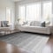 Homeroots 8' X 10' Black And Ivory Ombre Washable Indoor Outdoor Area Rug 595790 - alternate 9