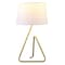 Homeroots 22" Brass Metal Table Lamp With White Bell Shade 524515 - alternate 8