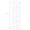 Hirsh 18" W 5 Drawer Vertical File Cabinet, Light Gray, Legal 17782 - alternate 5