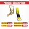 Mytee Products Auto Car Haul Flatbed Tie Down Kit Lasso Wheel Ratchet Strap w Snap Hook, 8PK RST-212SM-SHx8 - alternate 8