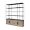 Homeroots 90" Brown Iron and Wood Three Tier Bookcase 380591 - alternate 8