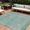 Homeroots 10' X 14' Teal Blue And Ivory Abstract Washable Indoor Outdoor Area Rug 631076 - alternate 1