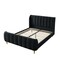 Homeroots Black Solid Wood King Tufted Upholstered Velvet Bed 544849 - alternate 9