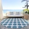 Homeroots 8' Teal Blue And Ivory Round Polka Dot Washable Indoor Outdoor Area Rug 614943 - alternate 8