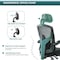 Simple Deluxe Retractable Footrest Ergonomic Swivel Office Chair with Lumbar Support Pillow and Padded Armrests 3A88FNCHAIRC3509WBK01 - alternate 6