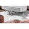 Homeroots 47" Light Gray And Silver Metallic Stainless Steel Coffee Table With Two Drawers 543869 - alternate 9