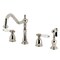 Kingston Brass Double-Handle Widespread Kitchen Faucet with Brass Sprayer, Polished Nickel KB1796BPLBS - alternate 1