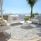 Homeroots 8' Gray Ivory And Brown Round Floral Washable Indoor Outdoor Area Rug 595957 - alternate 6