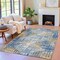 Homeroots 10' X 14' Navy Blue And Beige Geometric Washable Indoor Outdoor Area Rug 632010 - alternate 9