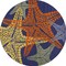 Homeroots 8' Blue Yellow And Orange Round Starfish Indoor Outdoor Area Rug 546871 - alternate 1