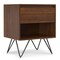 Homeroots 24" Walnut Solid Wood Two Drawer Nightstand 640741 - alternate 1