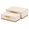 Homeroots Set of Two White And Gold Nesting Decorative Storage Boxes With Lids, 2PK 712920 - alternate 9