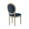 Homeroots Tufted Navy Blue and Brown Upholstered Linen Dining Side Chair 535369 - alternate 9